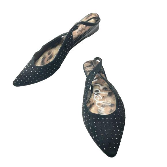 Sam Edelman NWOT Dahlia Black Suede Flats (8.5 M) - Picture 1 of 8